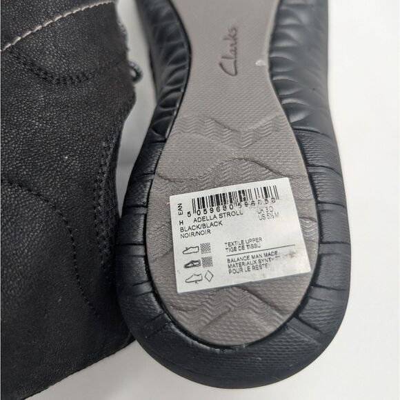 Clarks Women's Adella Stroll  Slip On Sneaker Black Shoes Cloudsteppers Walking - Picture 7 of 7